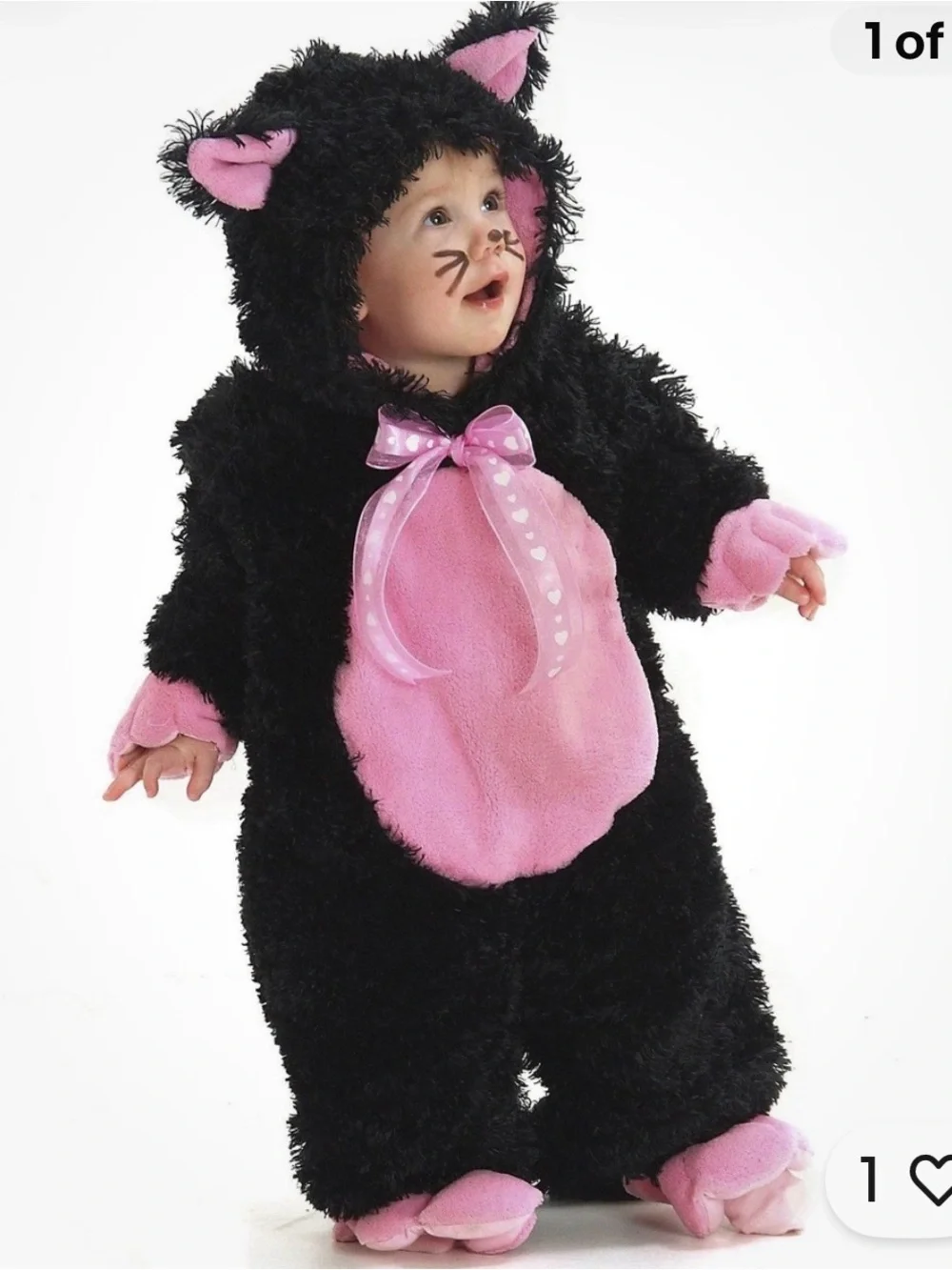 Princess Paradise Little Kitty Black Pink Cat Costume Fuzzy Fluffy NEW